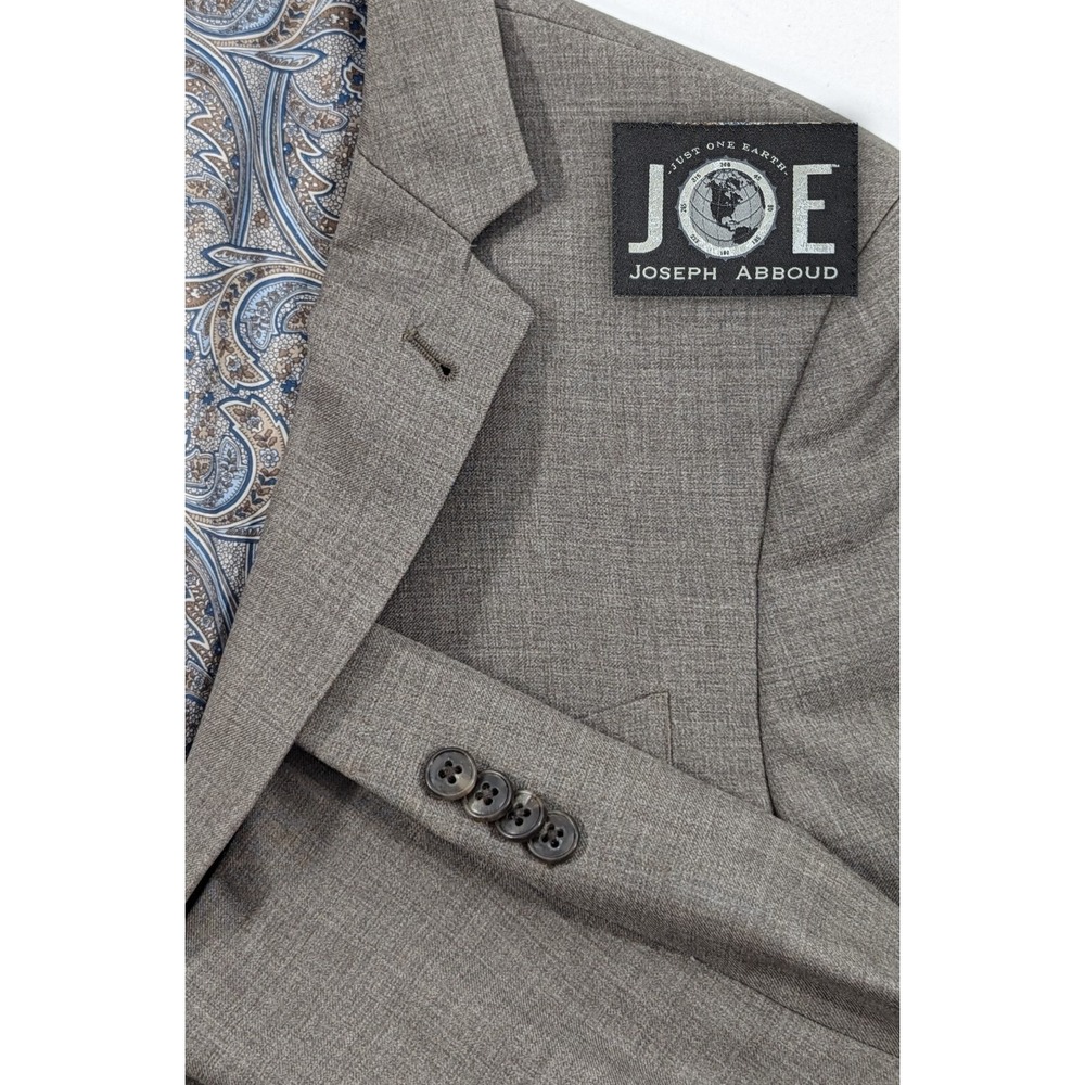 Joseph Abboud Blazer Sport Coat Two Button Gray Brown  Suit Jacket 40R Wool EUC‎